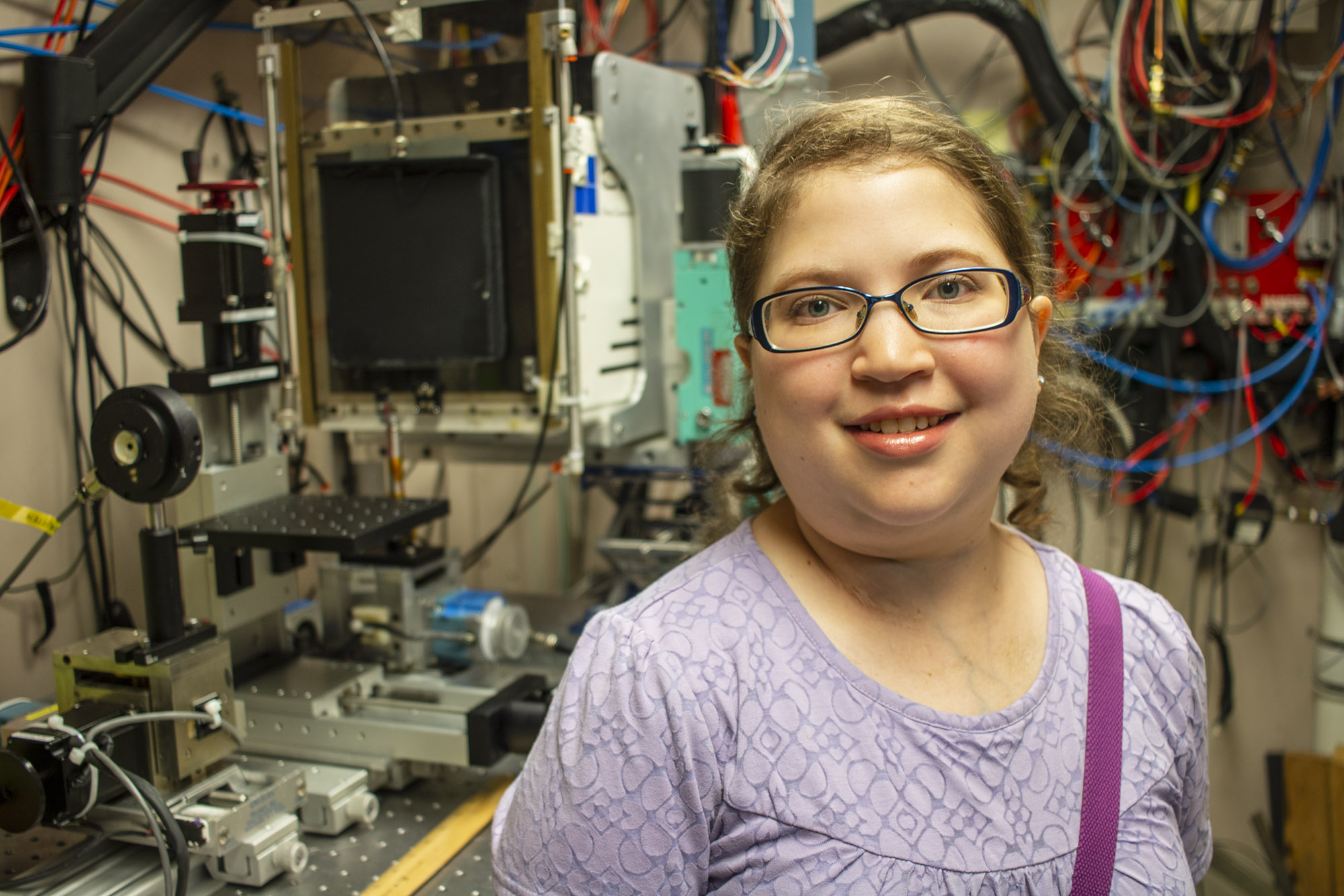 Ellen at the CHESS Beamline in 2017 as a Summer Student