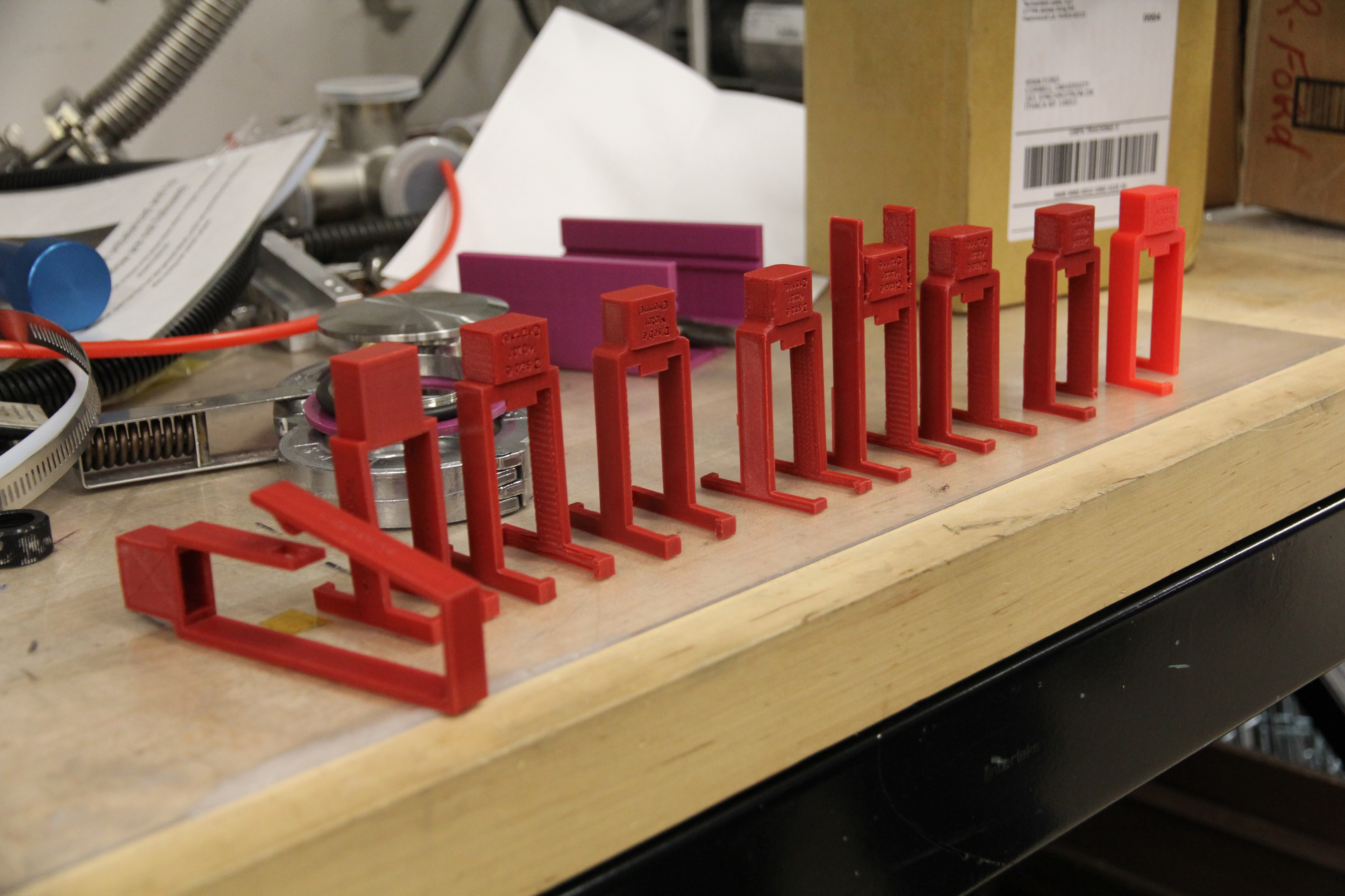 image of a line of 3D printed ELCO locks