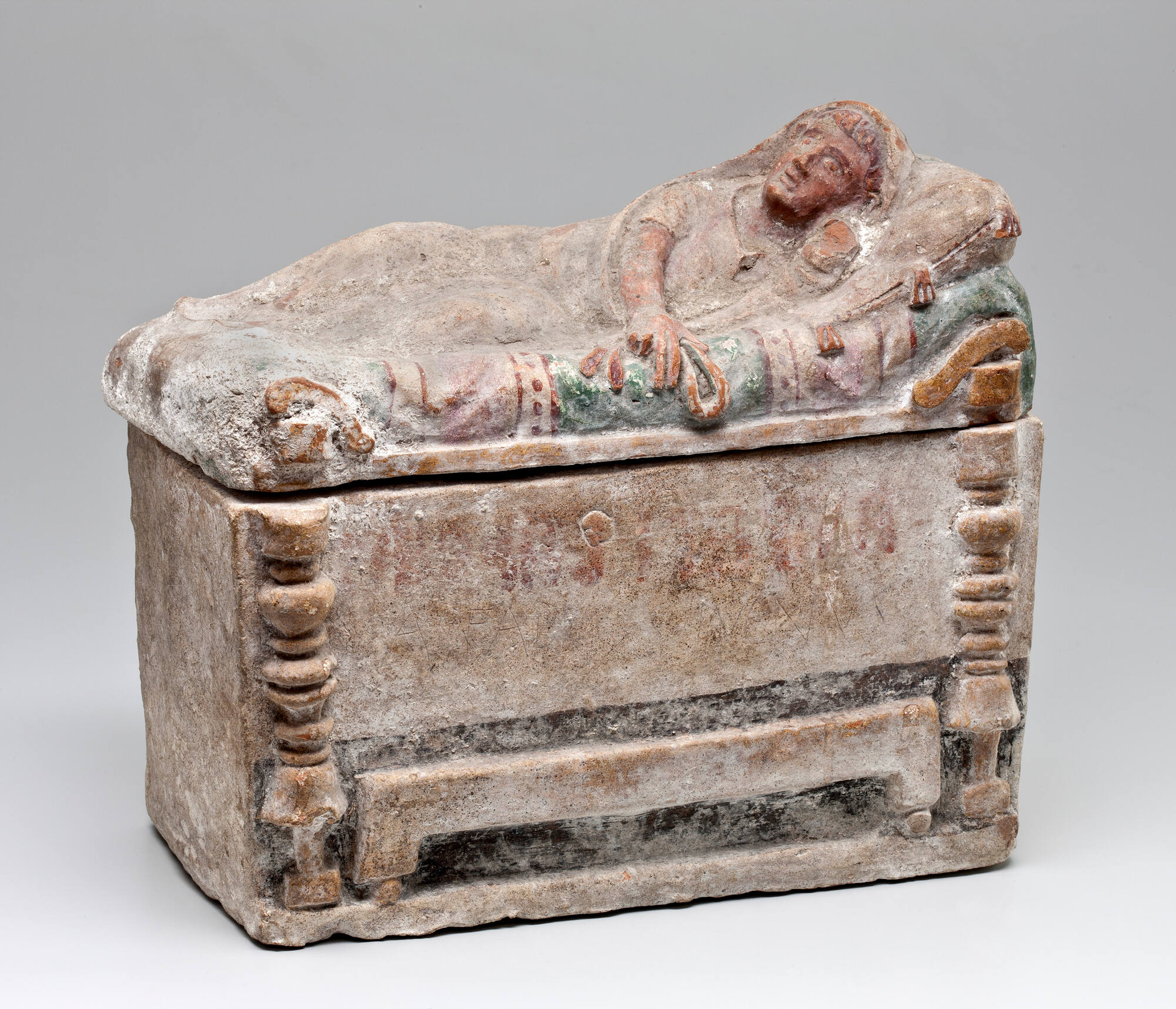 Cinerary urn in the shape of a sarcophagus