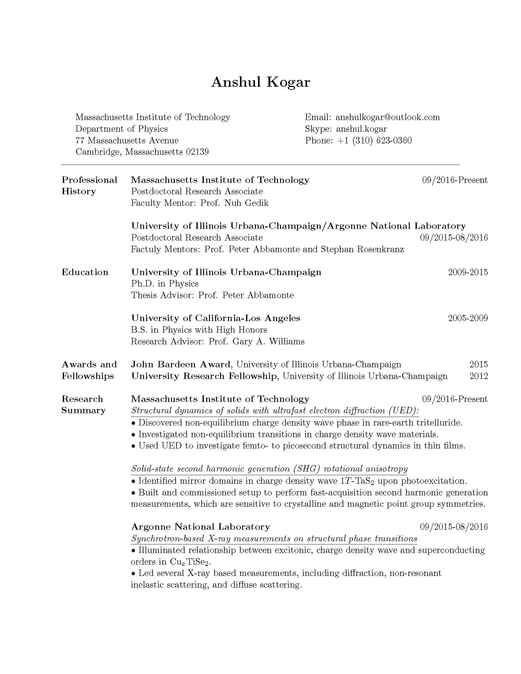 AK CV 1