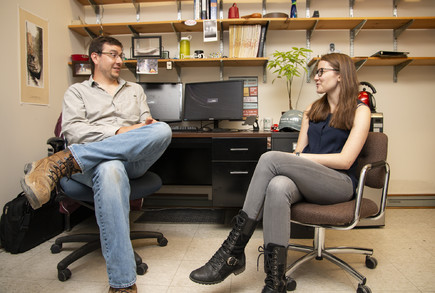 As a CESR Research Associate and mentor, Jim Shanks works with Grace King to think about the potential for another CESR upgrade.