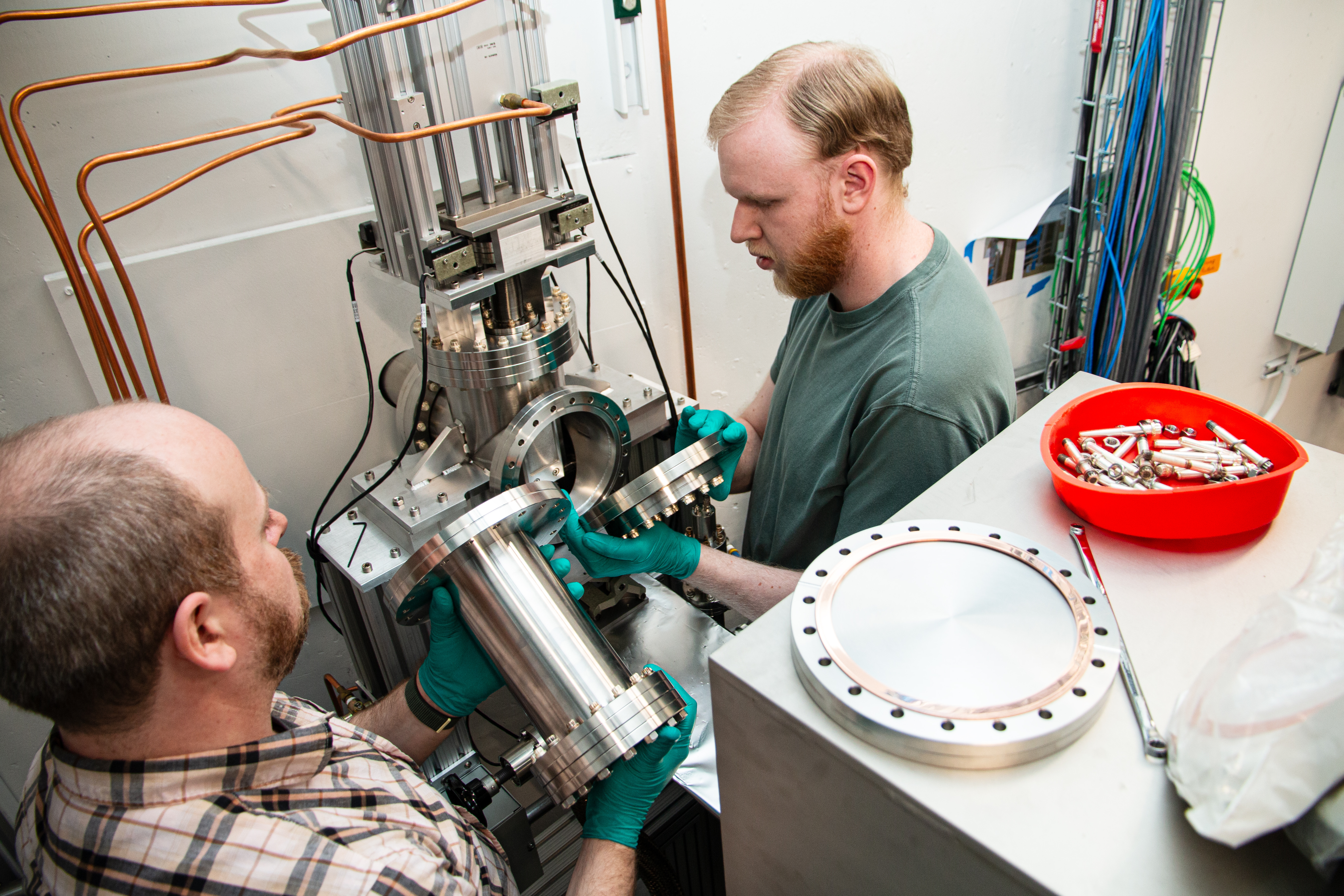 working on the vacuum chamber