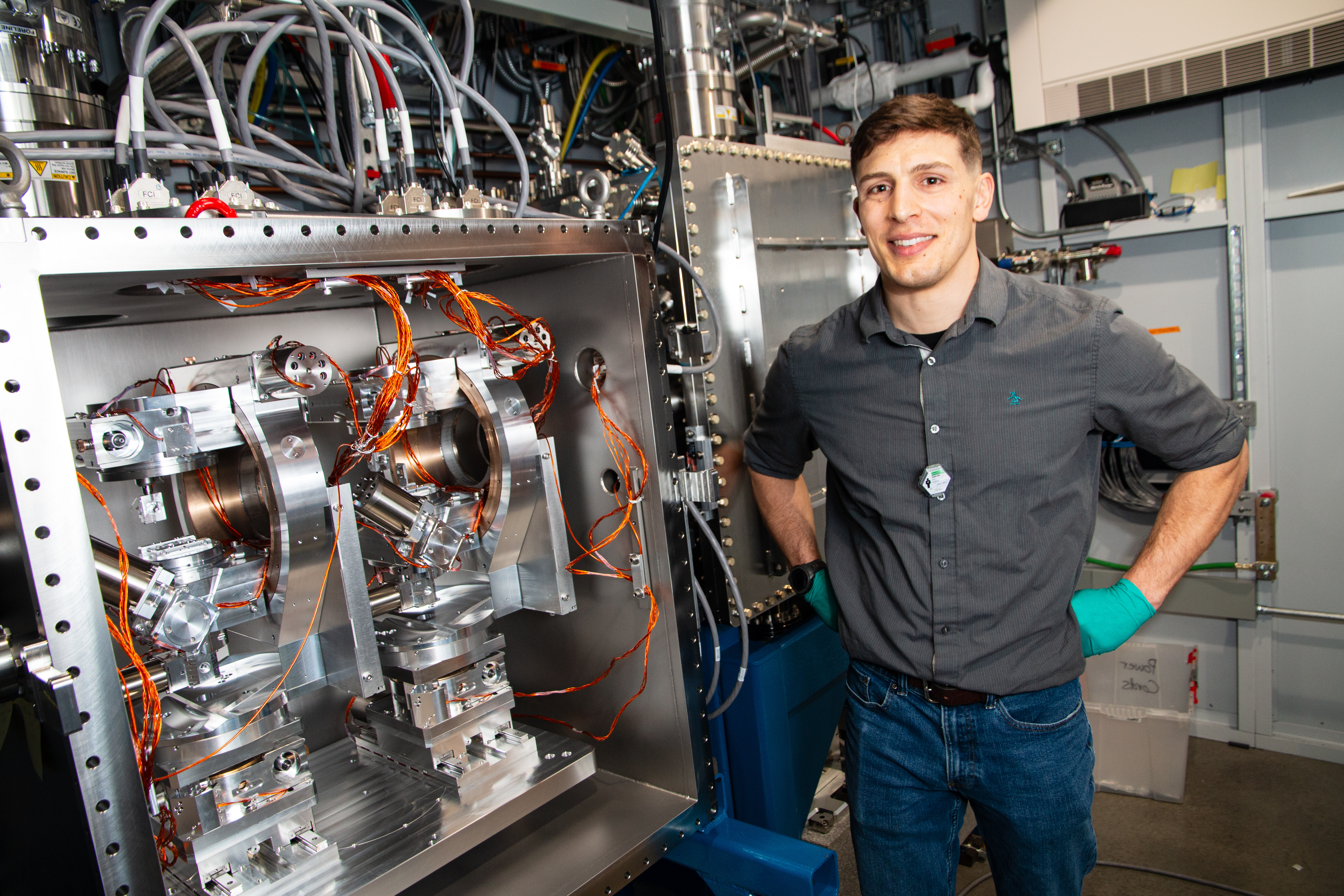 standing in front of phase plate system