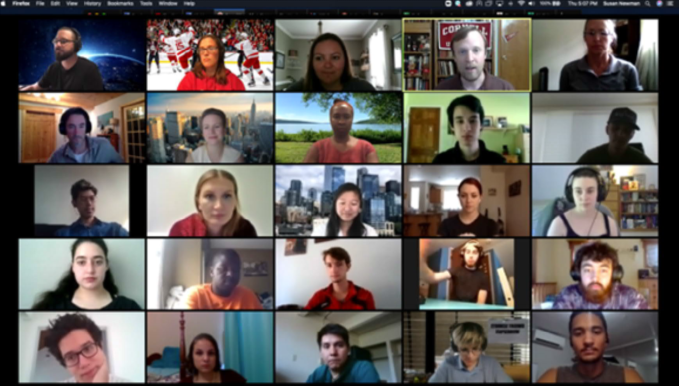 2020 summer students on Zoom