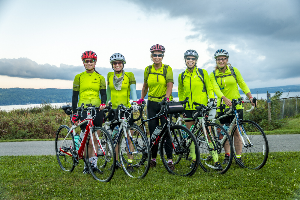 Katie Moring with her cycling team, The Georges Gals