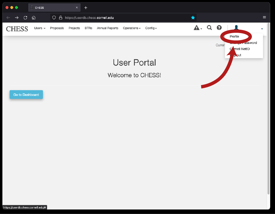 click on profile in the upper right hand corner