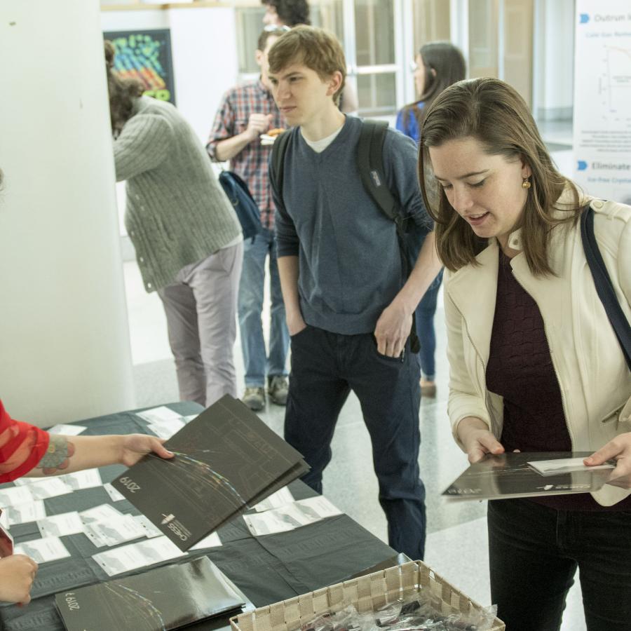 Registration table at the 2019 meeting