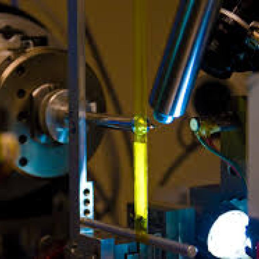 Image of a sample in a beamline.