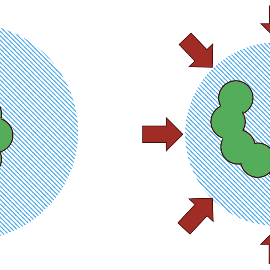 High pressure changes molecular structure
