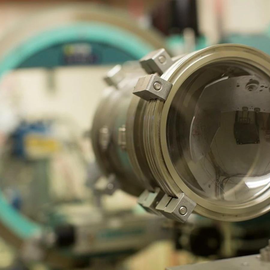 Research equipment at the Cornell High-Energy Synchrotron Source (CHESS).
