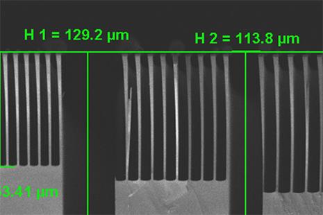 SEM etched features of Si