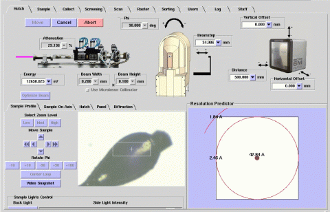 Blu-ice interface at SLAC-SSRL