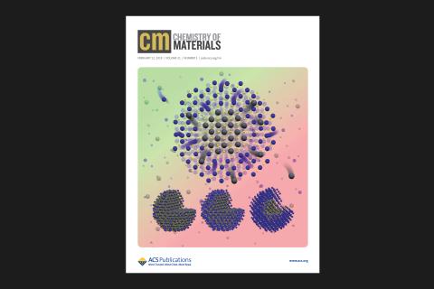 Figure 1 Cover image of the journal showing atomic diffusion in nanocrystals.