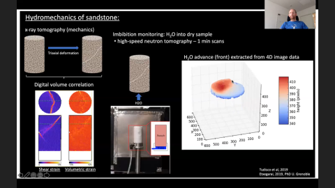 Stephen Hall of Lund University, Sweden during his presentation: Exploring the mechanics of geomaterials across scales with x-rays and neutrons