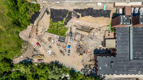 image of a construction site from above