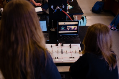 image of two students using a Foutan board