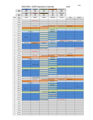 2023-2024 Operations Schedule