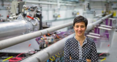 Gabriella in front of an accelerator