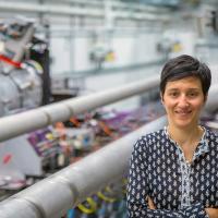 Gabriella in front of an accelerator