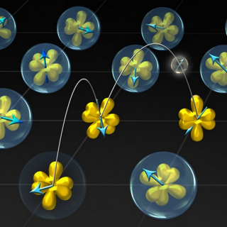 Yb atoms; electrons transform from localized to itinerant states