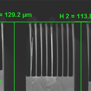 SEM etched features of Si