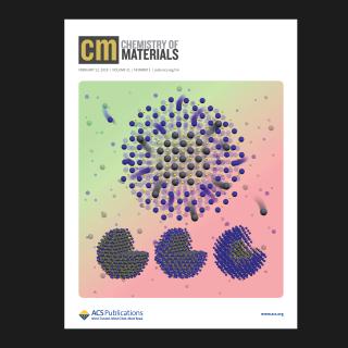 Figure 1 Cover image of the journal showing atomic diffusion in nanocrystals.