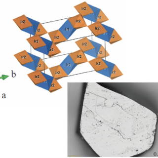 image of Iridium trimer compound Ba4Ir3O10, description in caption