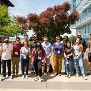 Image of a group of students standing outside