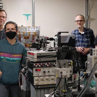 Image of a group of scientists at an X-ray beamline