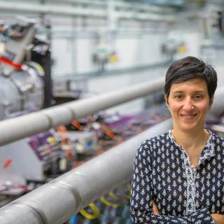 Gabriella in front of an accelerator