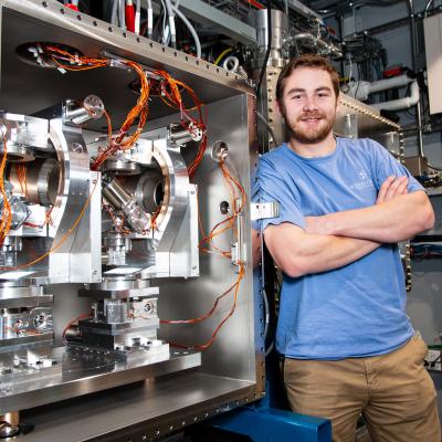 Kyle in front of HMF phaseplate system